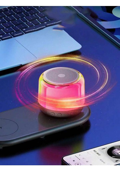 S12 Magsafe Şarj Stantlı Kablosuz Bluetooth Rgb Hoparlör