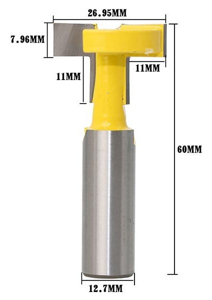 1/2 Inç Şaft Yönlendirici Bit T-Yuvası ve T-Track Planya Zıvana Kesici Alet (Yurt Dışından) modelleri