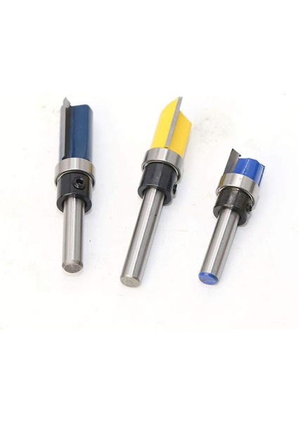 3 Adet 1/4 Inç Shank Gömme Trim Freze Uçları Desen Şablon Yönlendirici Bit Seti Ağaç Işleme Üst Rulman Freze Araçları (Yurt Dışından)