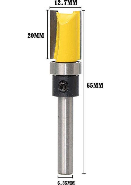 3 Adet 1/4 Inç Shank Gömme Trim Freze Uçları Desen Şablon Yönlendirici Bit Seti Ağaç Işleme Üst Rulman Freze Araçları (Yurt Dışından)
