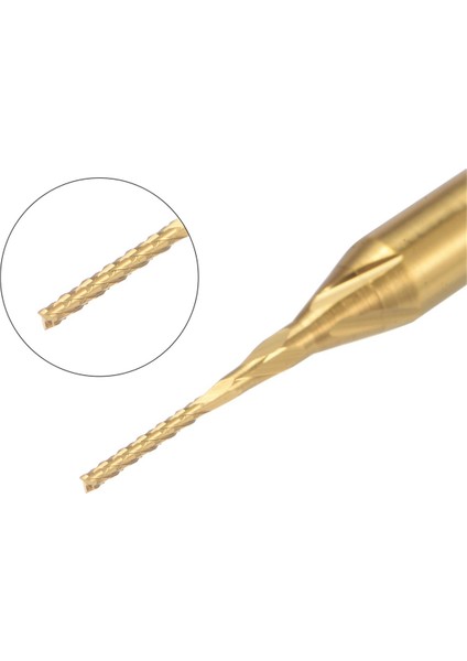 10 Adet Titanyum Kaplama Karbür Uçlu Freze Gravür Freze Kesici Cnc Yönlendirici Uçları Pcb Makinesi , 1/8 Inç Şaft 0.6mm (Yurt Dışından) indirimleri
