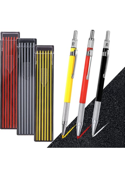 3 Adet Mekanik Marangoz Kalem Seti Çelik Dahili Kalemtıraş, Boru Tesisatçısı Kaynakçı, Inşaat Ağaç Işçisi A (Yurt Dışından)