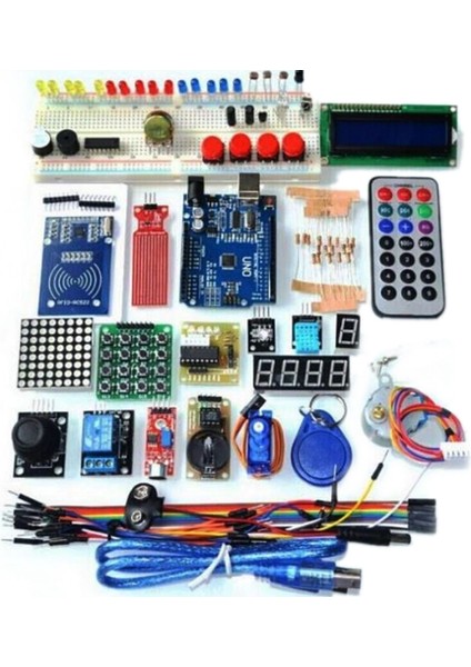 Arduino Uno R3 Süper Başlangıç Kiti Perakende Kutulu Yükseltilmiş Versiyon Öğrenme Paketi (Yurt Dışından)