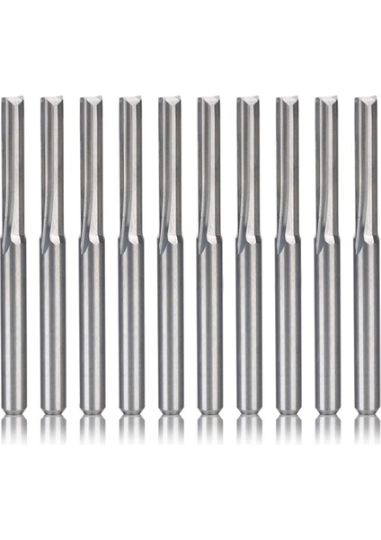 10 Adet 2 Flüt Cnc Freze Uçları 3.175MM Düz Yuvası Tungsten Çelik Freze Kesici Ahşap Plastik (Yurt Dışından)