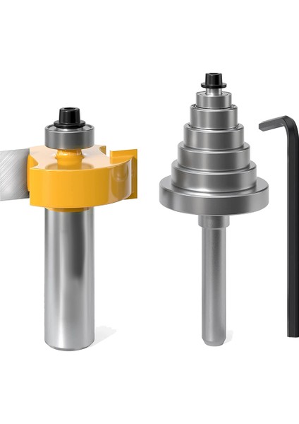 6 Rulman Seti ile 1/2 Inç Shank Rabbet Yönlendirici Ucu, Rabbeting Yönlendirici Ucu Ayarlanabilir Çok Derinlikli Kesici (Yurt Dışından) fiyatları