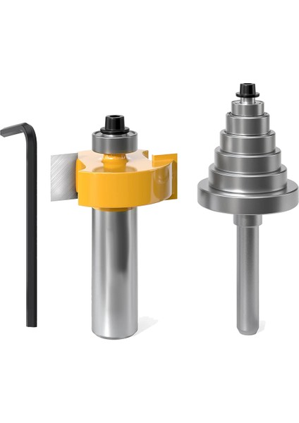 6 Rulman Seti ile 1/2 Inç Shank Rabbet Yönlendirici Ucu, Rabbeting Yönlendirici Ucu Ayarlanabilir Çok Derinlikli Kesici (Yurt Dışından) modelleri