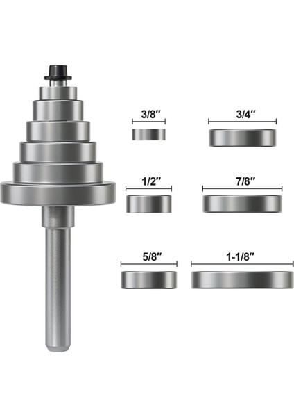 6 Rulman Seti ile 1/2 Inç Shank Rabbet Yönlendirici Ucu, Rabbeting Yönlendirici Ucu Ayarlanabilir Çok Derinlikli Kesici (Yurt Dışından) fırsatları