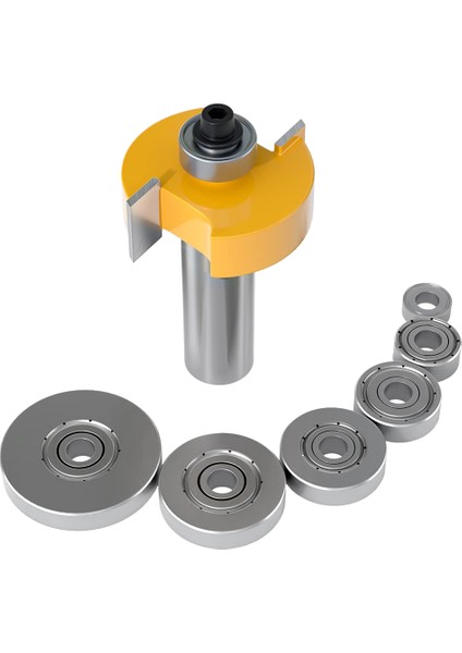 6 Rulman Seti ile 1/2 Inç Shank Rabbet Yönlendirici Ucu, Rabbeting Yönlendirici Ucu Ayarlanabilir Çok Derinlikli Kesici (Yurt Dışından) indirimleri