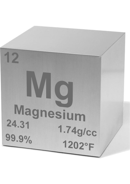 Yüksek Hassasiyetli 0,39 Inç Element Metal Yoğunluğu Kare Seti - Tungsten, Titanyum, Bakır, Magnezyum, Nikel, Çinko (Yurt Dışından)
