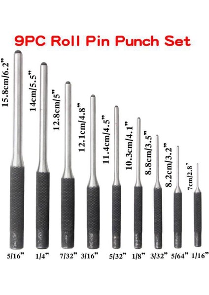 9 Adet Çelik Yuvarlak Kafa Pimleri Yumruk Seti Ayarlayıcı Yumruk Avcılık Sökücü Pin Yumruk Araçları Aksesuarları Onarım Keski Aracı Kaldırmak (Yurt Dışından) indirimleri