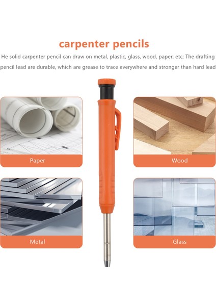 1 Yedek Uçlu, Dahili Kalemtıraşlı, Derin Delikli Mekanik Kalem Işaretleyici Işaretleme Aracı I ile Sağlam Marangoz Kalem Seti (Yurt Dışından) modelleri