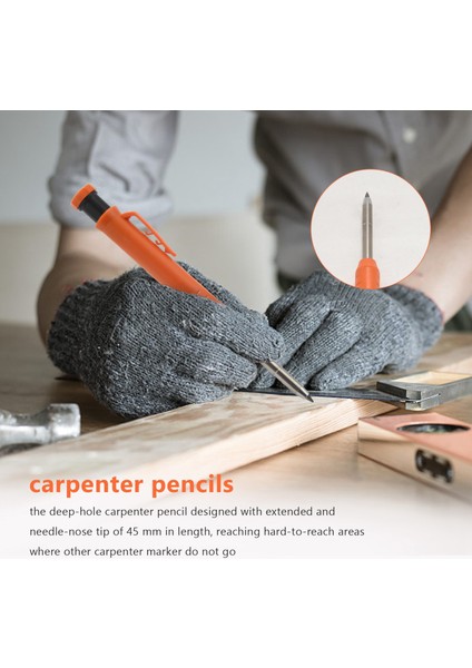 1 Yedek Uçlu, Dahili Kalemtıraşlı, Derin Delikli Mekanik Kalem Işaretleyici Işaretleme Aracı I ile Sağlam Marangoz Kalem Seti (Yurt Dışından) indirimleri