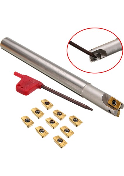 Bap 300R C14-14-130 Freze Takım Tutucu 12X130 mm + 10 Adet APMT1135PDER Uçlar + Cnc Freze Makinesi Anahtar (Yurt Dışından)