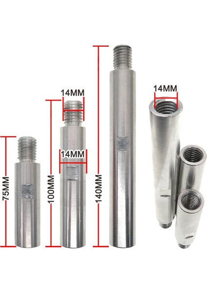 Adet Açı Taşlama Makinesi Uzatma Çubuğu 75/100/140MM M14 Dişli Fırça Başlığı Uzatma Çubuğu Taşlama Makinesi Adaptör Çubuğu (Yurt Dışından)