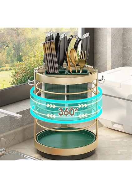 360 ° Dönebilen Bıçak Tutucu Standı Bıçaklar Mutfak Metal Standları Çatal Bıçak Takımı Eşyaları Yerleştirilmiş Blok Depolama Tankı Beyaz (Yurt Dışından) fırsatları