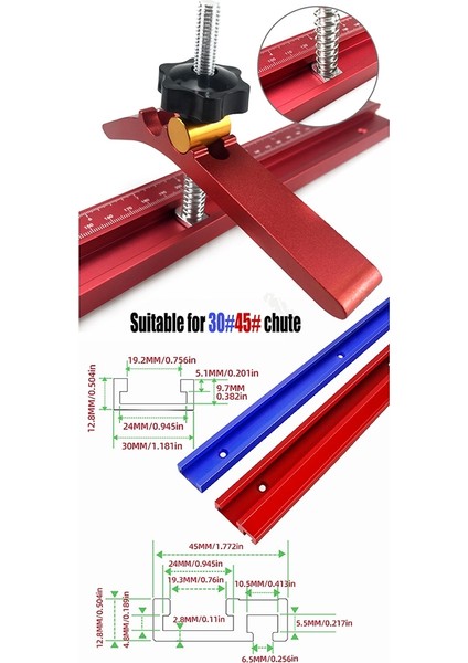 Ahşap Işleme T-Ray Tutma Kelepçesi Seti Alüminyum T-Yuvası Masa Tezgahı Ahşap Fikstür Jig Kelepçeleme Blokları Platen C (Yurt Dışından)
