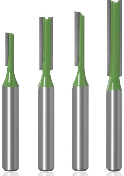 Adet Düz Bit Freze Kesicisi Tek, Çift Flüt Ahşap Kesiciler Tungsten Karbür Yönlendirici Bit Ağaç Işleme Aleti Seti 1/4ın (Yurt Dışından)