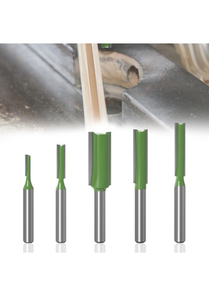 Adet Düz Bit Freze Kesicisi Tek, Çift Flüt Ahşap Kesiciler Tungsten Karbür Yönlendirici Bit Ağaç Işleme Aleti Seti 1/4ın (Yurt Dışından)