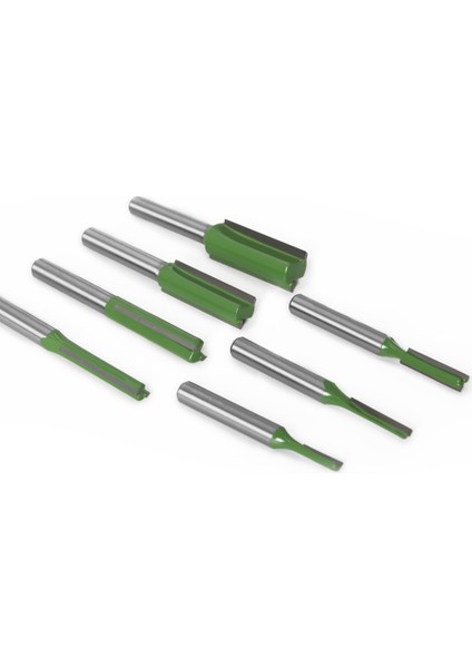 Adet Düz Bit Freze Kesicisi Tek, Çift Flüt Ahşap Kesiciler Tungsten Karbür Yönlendirici Bit Ağaç Işleme Aleti Seti 1/4ın (Yurt Dışından)