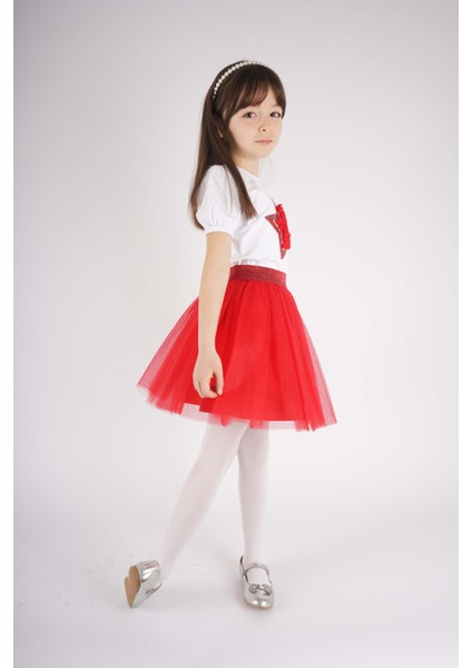 23 Nisan 29 Ekim Konsept Yıldız Pullu Tül Detaylı Tütü Etekli Takım