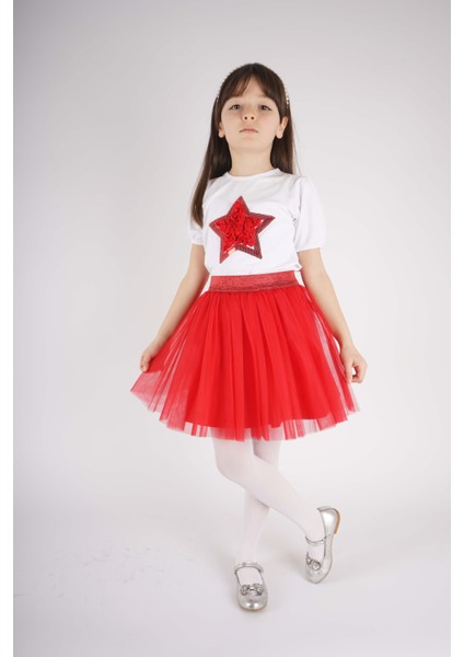 23 Nisan 29 Ekim Konsept Yıldız Pullu Tül Detaylı Tütü Etekli Takım fiyatları