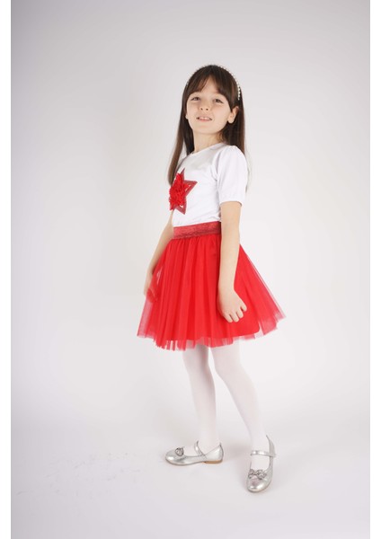 23 Nisan 29 Ekim Konsept Yıldız Pullu Tül Detaylı Tütü Etekli Takım modelleri