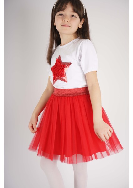 23 Nisan 29 Ekim Konsept Yıldız Pullu Tül Detaylı Tütü Etekli Takım indirimleri