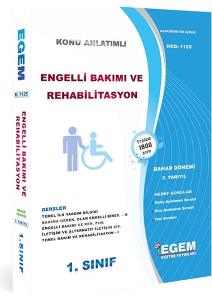 AÖF Engelli Bakımı ve Rehabilitasyon 1. Sınıf 2.yarıyıl Konu ve Soru