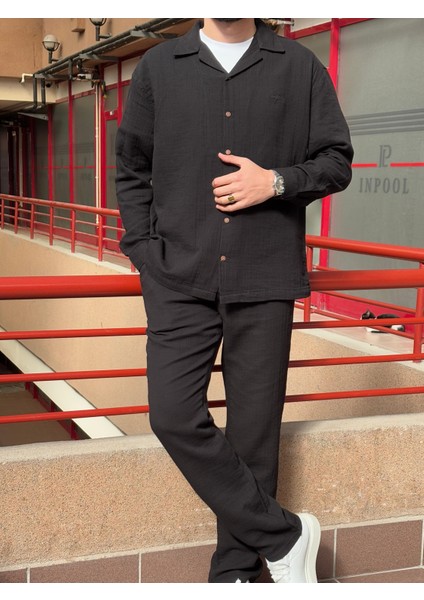 Müslin dokuma, yazlık&baharlık, 100% Pamuk, Oversize Gömlek-Pantolon Takım G11-295 fırsatları