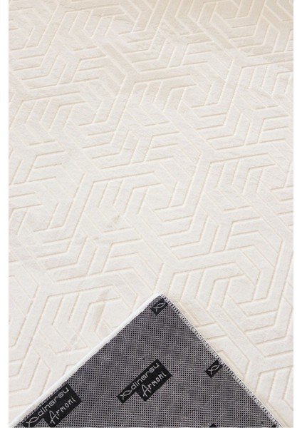 Dinarsu Armoni Krem Kaymaz Tabanlı Kesme Kabartmalı Salon Koridor Mutfak Halı fırsatları