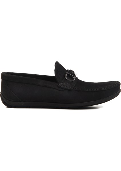 Siyah Nubuk Deri Erkek Casual Ayakkabı 505454 M