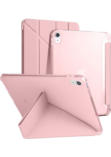 Ipad 11.nesil 11 Inç 2025 A16 Uyumlu Üçgen Katlanabilir Kalemlikli Yatay Dikey Standlı Akıllı Kılıf