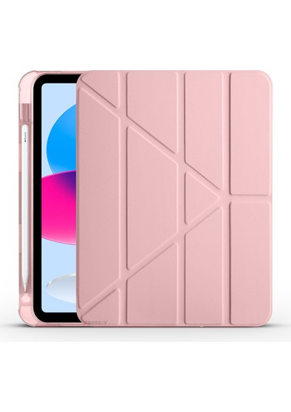 Ipad 11.nesil 11 Inç 2025 A16 Uyumlu Üçgen Katlanabilir Kalemlikli Yatay Dikey Standlı Akıllı Kılıf
