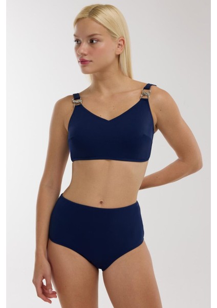 4532 Lacivert Büyük Beden Bikini Takımı