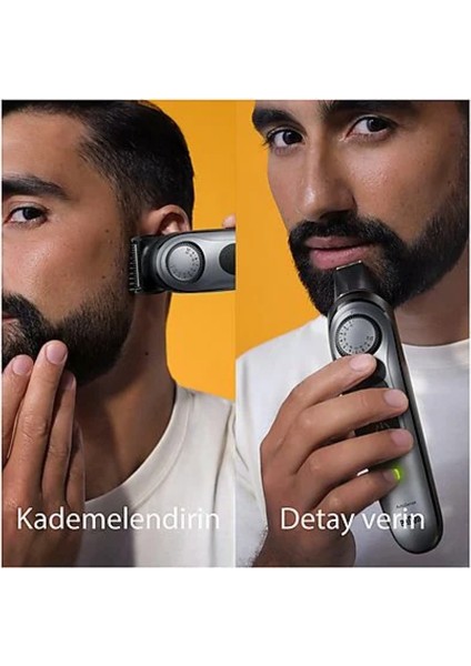 Sakal Düzeltici/ saç Kesme Makinesi Profesyonel 40 Ayar Şarj Istasyonu Seyahat Çantası Sakal Şablonu 100 Dakika Kablosuz Çalışma Süresi Su Geçirmez fırsatları