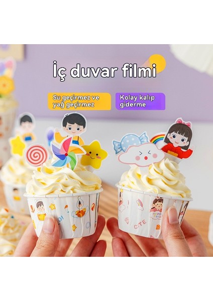 50 Adet Paketlenmiş Kağıt Bardak Fırın Yüksek Sıcaklığa Dayanıklı Fırın Tepsisine Pişirme Aracı Taban Kek Kağıdı (Yurt Dışından) fiyatları