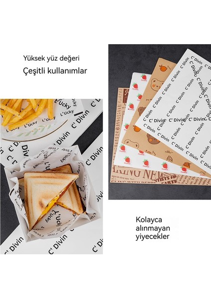 100 Adet Sandviç Ekmek Pişirme Ürünleri Yağ Geçirmez Ambalaj Kağıdı (Yurt Dışından) fırsatları