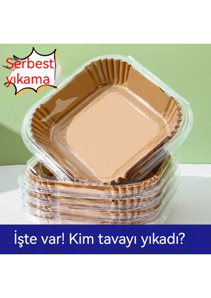 50 Ev Gıda Silikon Yağı Hava Fritöz Özel Kağıt Fırın Tepsisi Yağ Emici Kağıt Ped (Yurt Dışından)