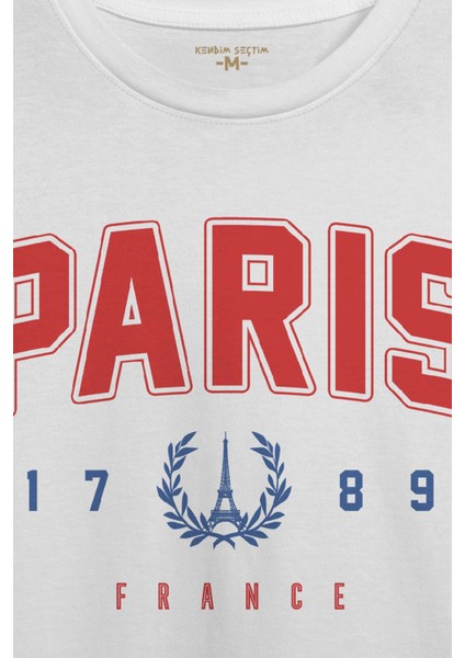 Beyaz T-Shirt Paris Fransa City France Şehir Kısa Kollu Baskılı Unisex Tişört fiyatları