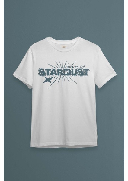 Unisex T-Shirt Stardust Yıldız Tozu Y2K Streetwear 90S Doksanlar Vintage Retro Beyaz Tişört