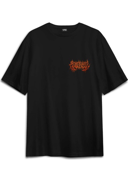 Siyah Oversize Tişört Cavalera Metal Music Sepultra Guitar Drum Rock Gitar Baskılı Unisex T-Shirt fiyatları