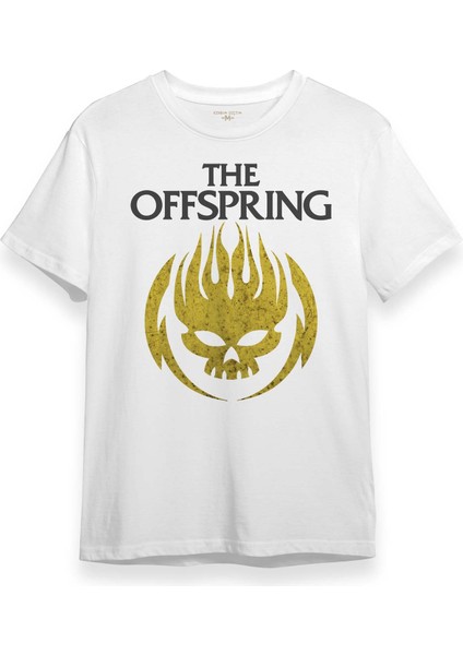 Beyaz T-Shirt The Offspring Rock Punk Music Baskılı Unisex Tişört