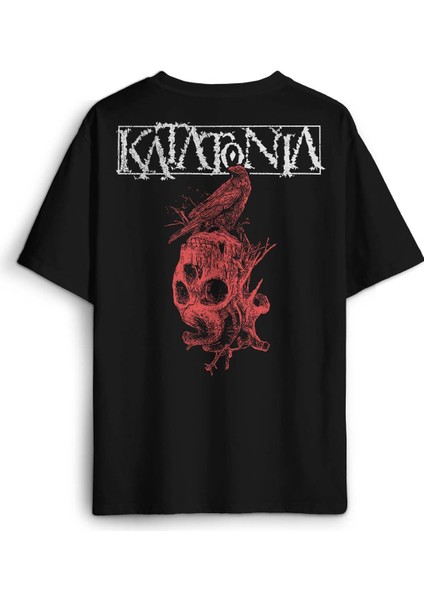 Katatonia Doom Metal Music Baskılı Oversize T-Shirt Siyah Unisex Tişört