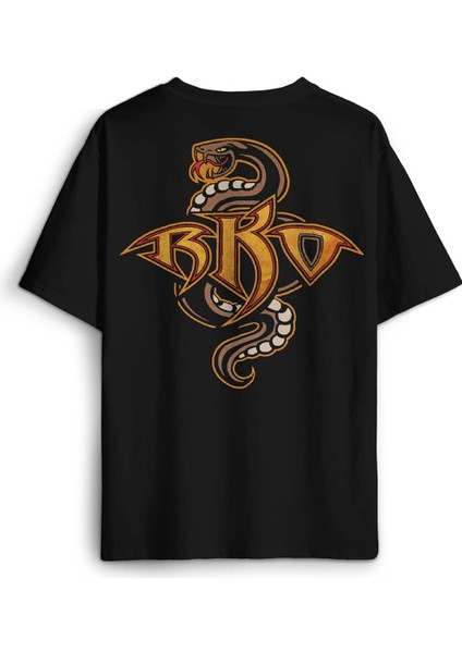 Oversize T-Shirt Randy Orton Yılan Rko Wwe Fight Güreş Gym Spor Baskılı Siyah Unisex Tişört