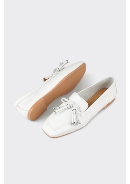 Beyaz Deri Kadın Günlük Ayakkabı modelleri