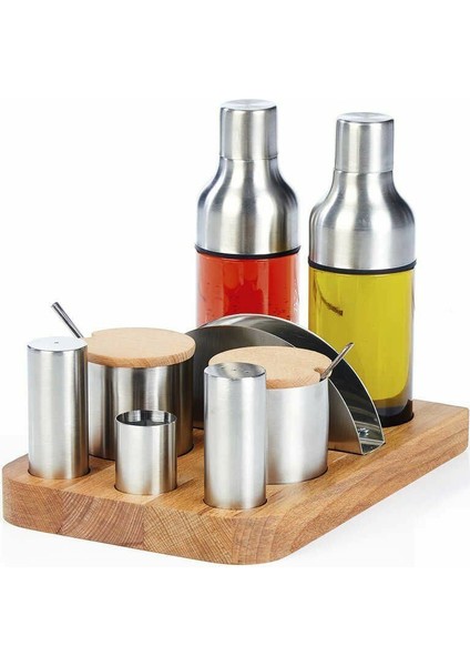 Biradlı Tuzluk Baharatlık Yağlık Takımı