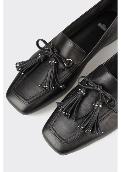 Siyah Deri Kadın Günlük Ayakkabı indirimleri