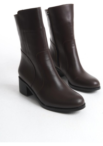 Kadın Deri Kısa Topuklu Fermuarlı Casual Şık Bot Tam Kalıp Kadın Kışlık Ayakkabı fırsatları