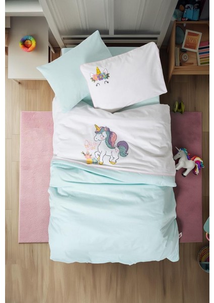 Punch Nakışlı Bebek Nevresim Takımı Doli Mint