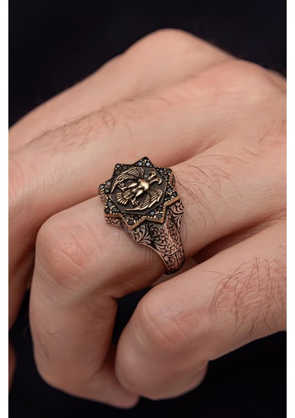 Selçuklu Devleti Kartalı 925 Gümüş Erkek Yüzük